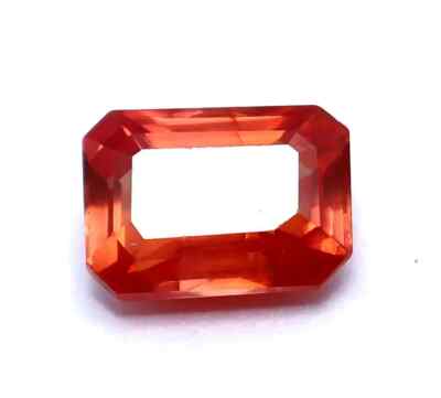 Natural 7.30 Ct Orange Sapphire Emerald Cut Certified Loose Gemstone With Gift