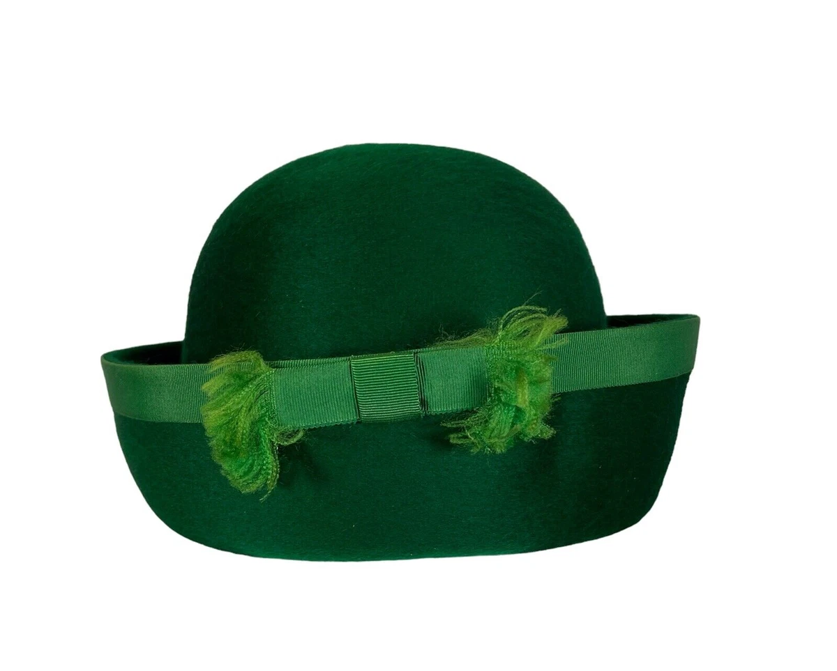 Church Hat Don Anderson Green With Gold Accents New With Tags - Has Flaws Vtg Creating miniature dollhouse scenes from recycled materials main image 2