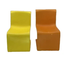 Vtg 1973 Mod Barbie Dream House 2 "s" Chairs Orange Yellow 1970s Furniture