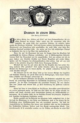 Georg Witkowski Dramen in einem Akte Tragödien Historisches Textddokument v.1902