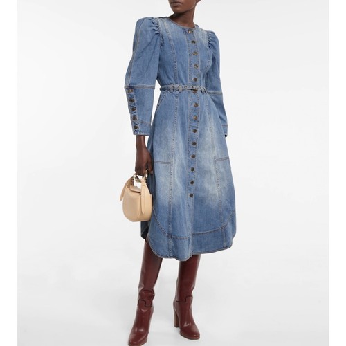 ULLA JOHNSON Starr denim midi dress | eBay