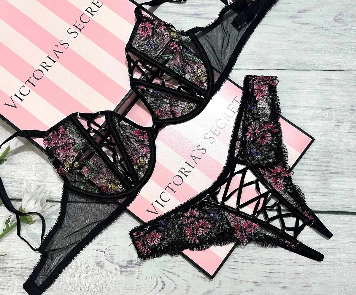 Victoria's Secret, Intimates & Sleepwear, Victorias Secret Very Sexy  Strappy Embroidered Open Cup Balconette Bra