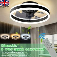 6 Speeds Modern Bedroom Fan Ceiling Light Quiet Dimmable LED for Living Room