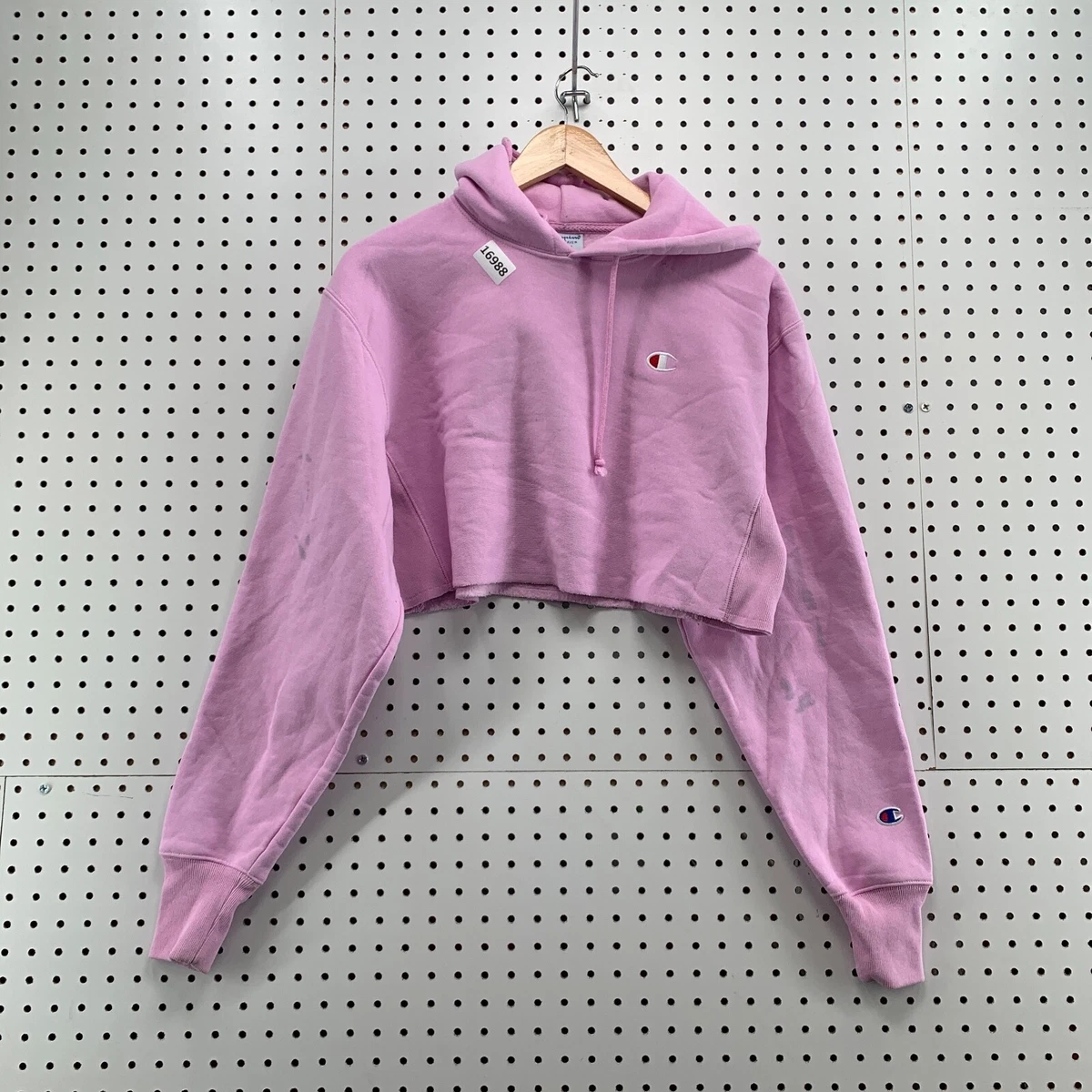 Champion cropped online hoodie pink