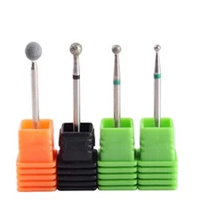  4PCS Cuticle Clean Drill Bit Diamond Nail Bit Ball Head 1 Count (Pack of 1)