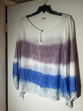 Holding Horses Women  s Large Multicolor Peasant Vacation Tunic