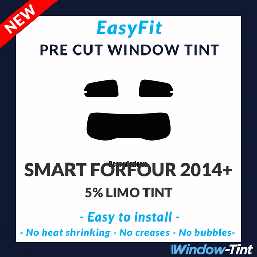 EasyFit Static Pre Cut Window Tint For Smart Forfour 2014 5% Limo Rear - Picture 1 of 3
