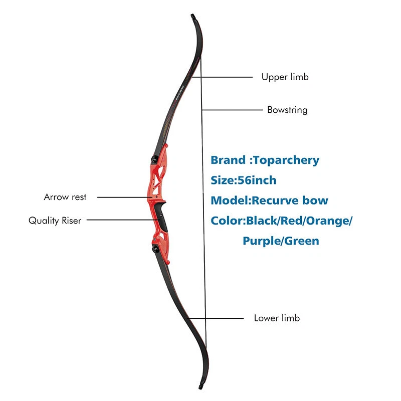 56" 18-50lbs Archery Takedown Recurve Bow  Metal Riser for Bow Hunting Target - Image 2 of 4