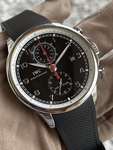IWC Portugieser Yacht Club Chrono Auto Steel Mens Watch IW390210 BLACK DIAL  7640127776551 | eBay