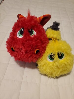 2 Baby Stuffies Blaze Dragon & Bizzy Bee Zip Pocket,Magnets, Bracelets Halloween