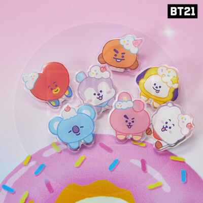 BTS BT21 Official Authentic Goods Acrylic Clip Magnet On the Cloud Ver + Track#