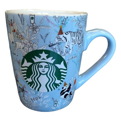 Starbucks 2020 Wild Zoo Party 10oz Coffee Mug - Tea Cup - Panda - Zebra - Tiger