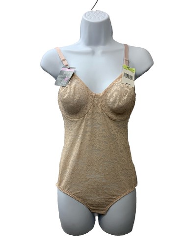 Bali Lace N Smooth Body Briefer - Underwire Shapewear Size 36B Rosewood - Firm Control & Smoothing