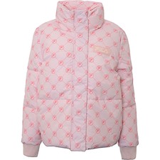 Fila Women's Pink Printed Puffer Jacket With Logo (medium) Rrp£115