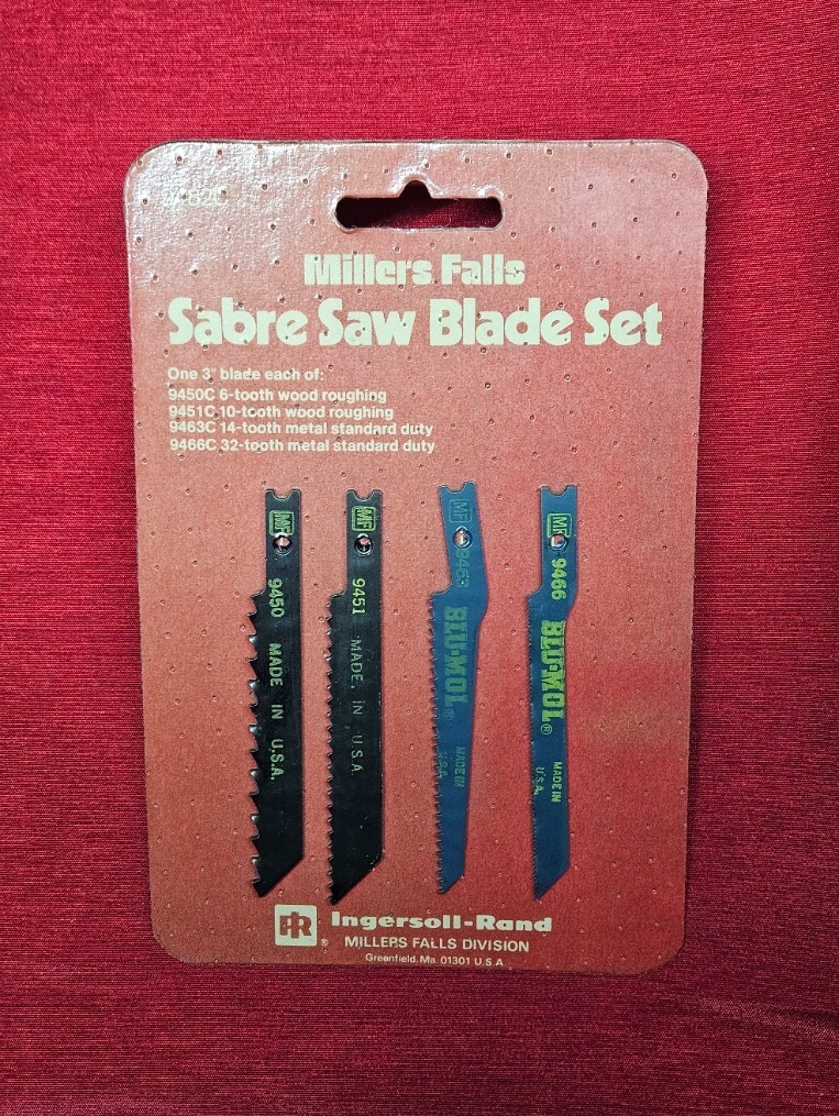 Vintage Millers Falls 9482C Sabre Saw Blade Set U-Shank USA Made, Lot ...