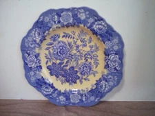 The Spode Blue Room Garden Collection Blue Rose Design 9" Octagon Plate England