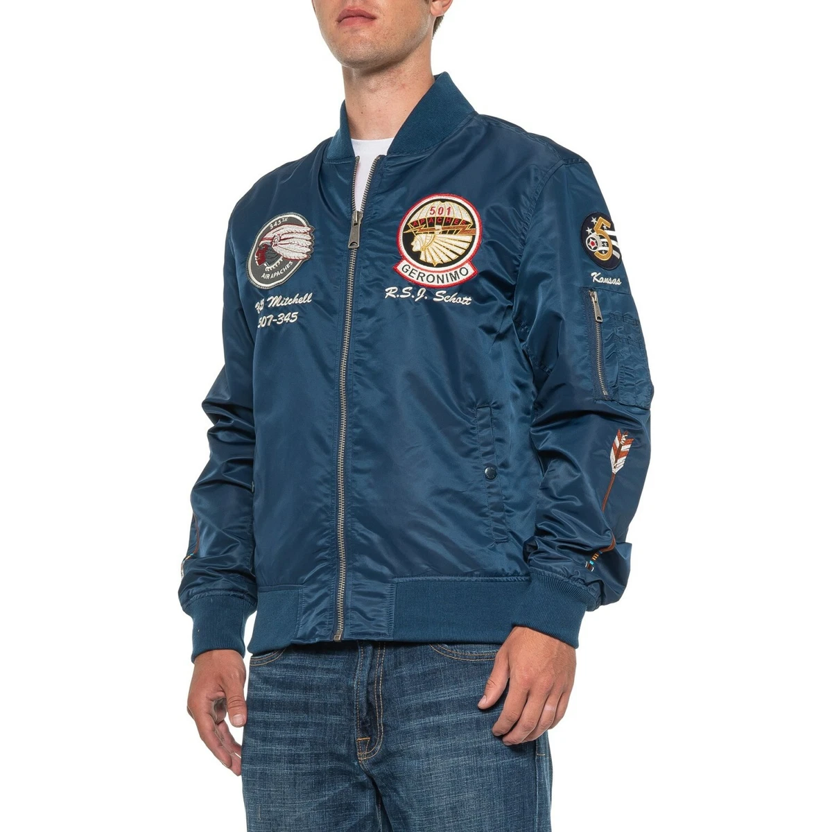 New Men`s Schott NYC Commemorative MA-1 Nylon Flight Jacket Style 9723