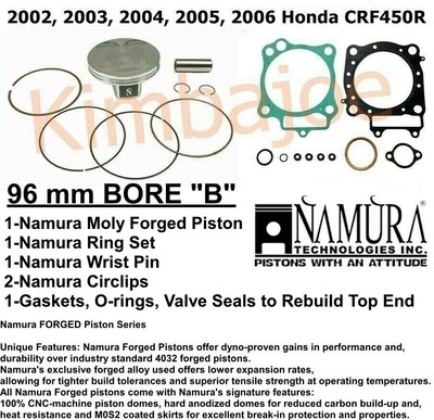 GENUINE HONDA OEM 2002-2003 CRF450R PISTON KIT W/ GASKETS GENUINE HONDA OEM 2002-2003 CRF450R PISTON KIT W/ GASKETS