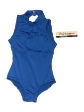New Girl Body Wrappers Blue HIGH NECK Dance Gymnastics Leotard Size 4-6