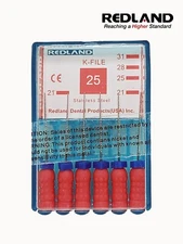 REDLAND Endodontic Root Canal K-file 21mm Size 25 (6 per pack)