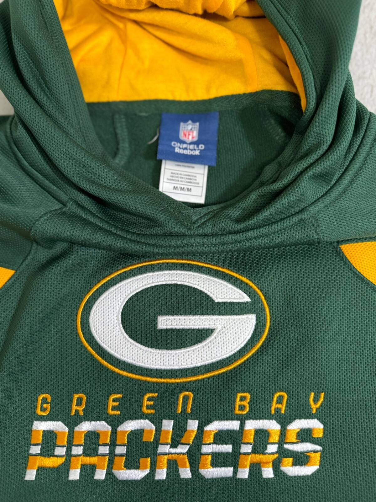 Reebok NFL On Field Authentic Green Bay Packers Green Hoodie Men’s M