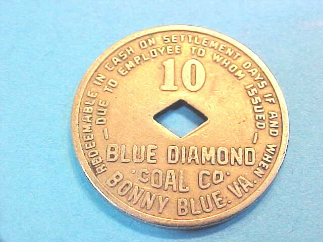 US Tokens 1941 BLUE DIAMOND COAL CO 10c Bonny Blue VA  ORCO Exumonia NR U250