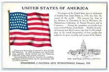 USA Census Population Politics Strawbridge Clothier Fete Internationale Postcard