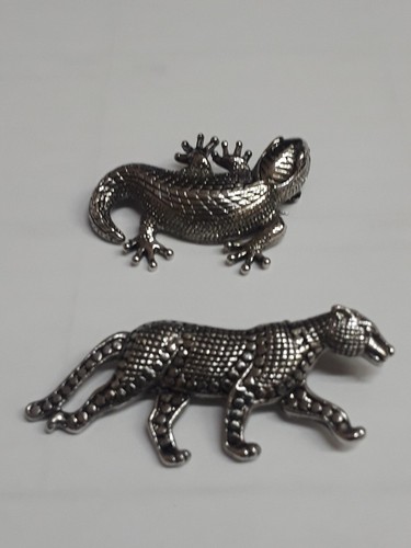 Gecko Lizard 2" / Leopard Jaguar 3" Brooch Pendant