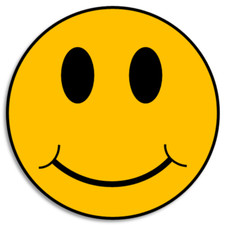 Orange Smiley Face - 3 Pack Circle Stickers 3 Inch - Smile Happy Colorful