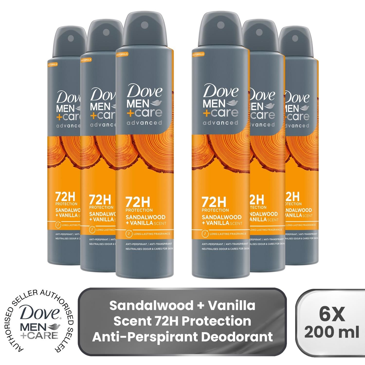 Dove Men+Care Advanced AntiPerspirant Deodorant Spray Eucalyptus + Mint, 6x200ml