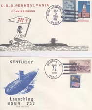 Unique Collection (16) Submarine Commissioning Cachets (see descriptive list)