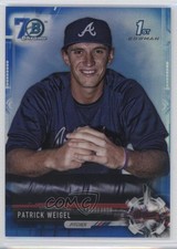 2017 Bowman Chrome Prospects Blue Refractor 70th Anniversary Patrick Weigel 0v9