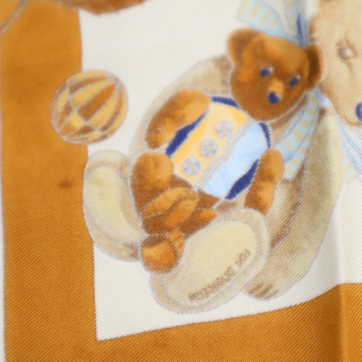HERMES Carre 45 CONFIDENTS DES COEURS Teddy Bear Silk Scarf | eBay