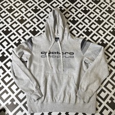 AUDI QUATTRO Authentic Light Gray Hoodie Sweatshirt Men's Size Medium