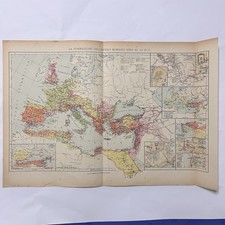De Agostini 1950 Original Vintage Historic Roman Empire Card 117 A.D. Print