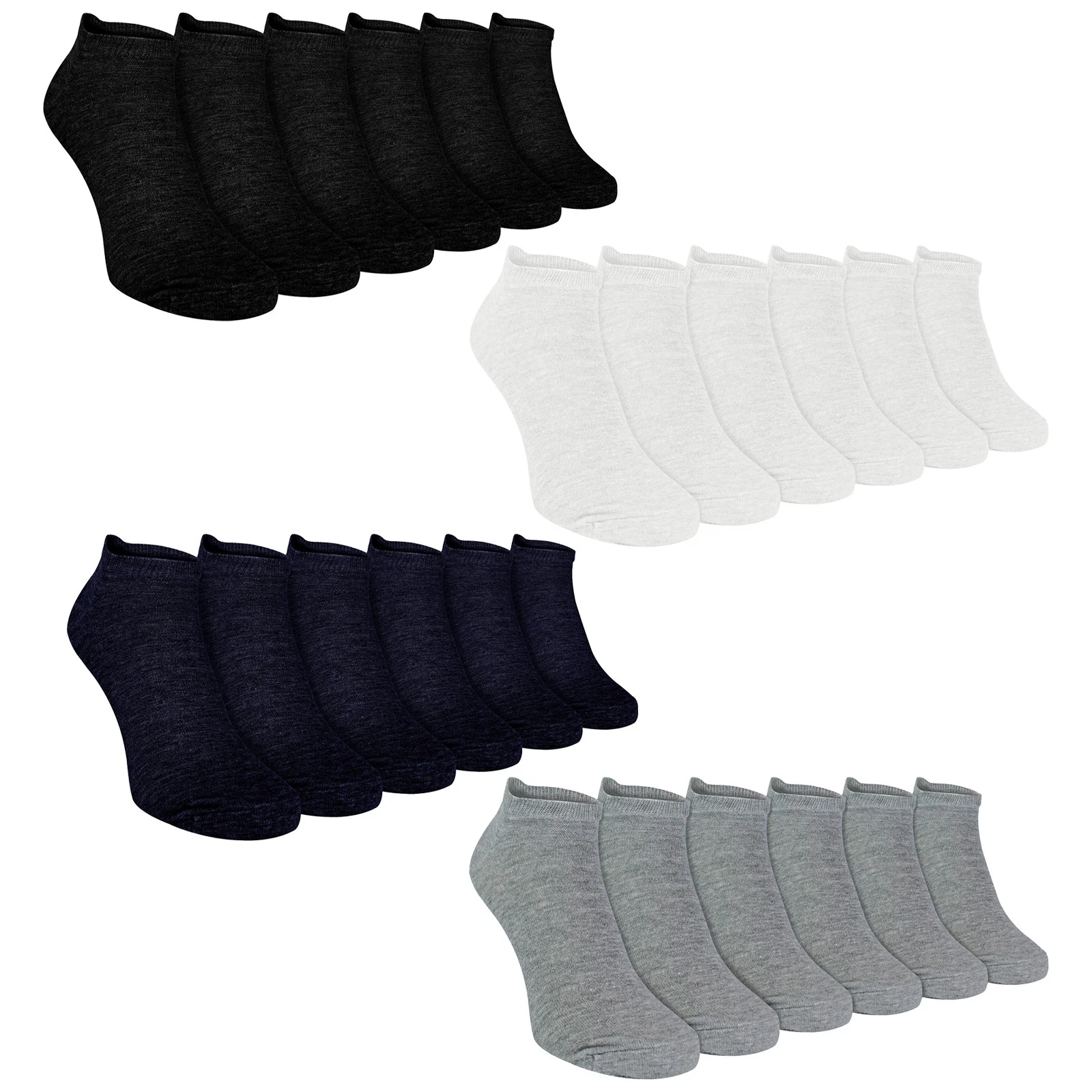 Sock Snob - 6-Pack Boys Cotton Trainer Ankle Sports Socks Breathable
