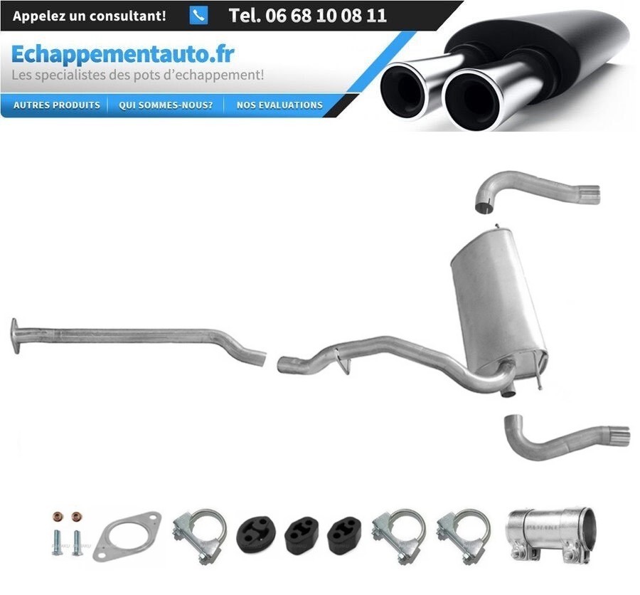 Échappement complet pour Ford Kuga 1 2.0 TDCi de 2008 à 2012 avec tous les accessoires