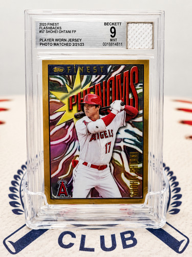 2023 Topps Finest Flashbacks Ohtani #57 Jersey Relic Photo Matched BGS 9