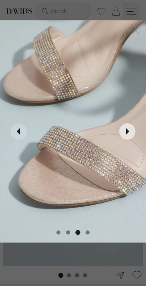 David's свадебный блок высокий каблук с хрустальной лентой MIAH MWHITE размер 10 М - Изображение 3 из 4