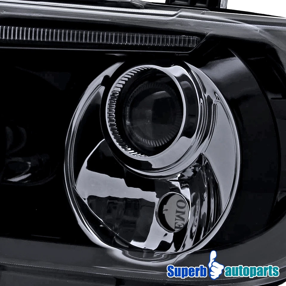Fits 2007-13 Toyota Tundra Sequoia Black Smoke Projector Headlights Halo LED Bar Foto 4 de 4