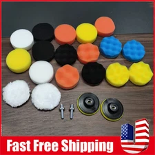 22pc 3" Car Buffing Pads Polishing Sponge Set Waxing Foam Polisher Kit for Drill