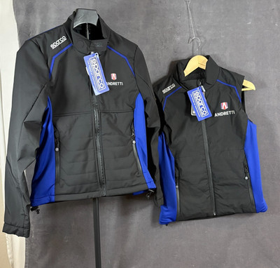 Sparco Andretti Racing Team Jacket Large & Youth Vest Size 8 Matching Set Crew