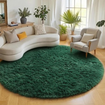 ONASAR Dark Green Round Area Rugs 6ft, Ultra Soft Bedroom Circle Rug for Kids...