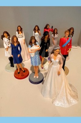 Kate Middleton Hamilton Collection Future Princess Figurines Dolls Lot Wedding
