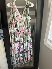 Tommy Hilfiger Womens Floral Tie Shoulder Tiered Midi Dress Size 14