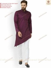 Indian Bollywood Design Kurta Traditional Mens Cotton Ethnic Classic Style