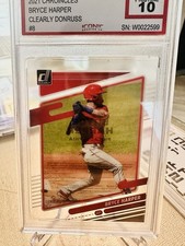 2021 Bryce Harper  CLEARLY Donruss 10 Gem/Pristine Slab💎🔥