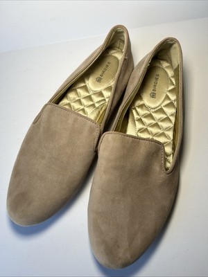 Birdies Starling Latte Suede Leather Slip On Loafers Size 9.5