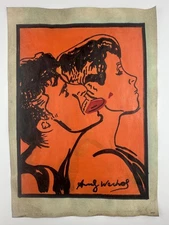 Andy Warhol COA Art Painting Original Drawing Vintage Paper Signed