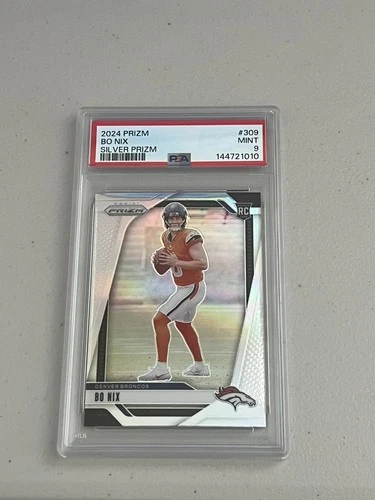 2024 PANINI PRIZM #309 BO NIX SILVER PRIZM ROOKIE RC PSA 9